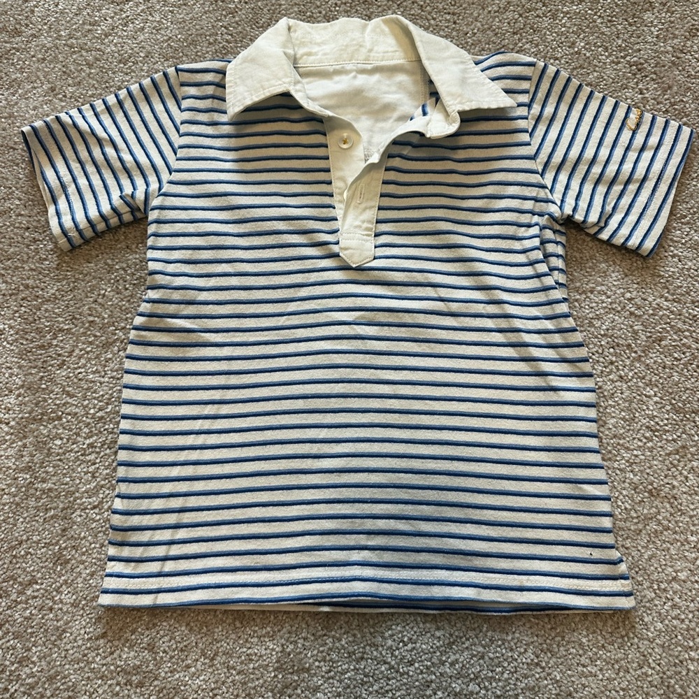 Striped Blue and White Boys Cadets Polo Shirt